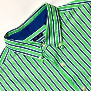 Perfect ~ Men's Chaps Button Down Size XL Easy Care Shirt Green Blue Stripe Logo